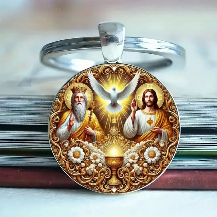 Christianartworkshop Porte-clés Sainte Trinité Divine : Triple Unité d'Amour, de Foi et d'Esprit - image 2