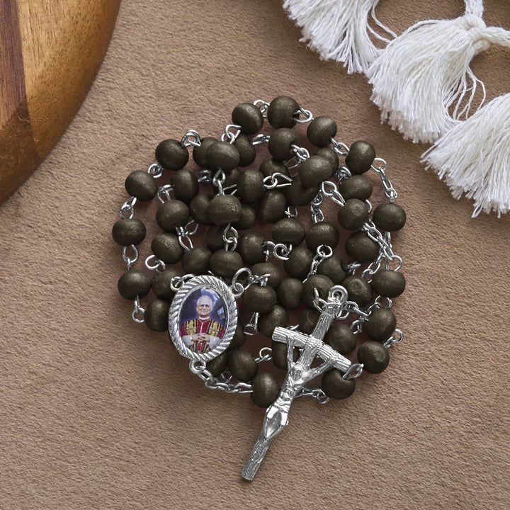 Christianartworkshop Chapelet en bois rouge commémorant le pape Léon XIV : un trésor spirituel - image 12