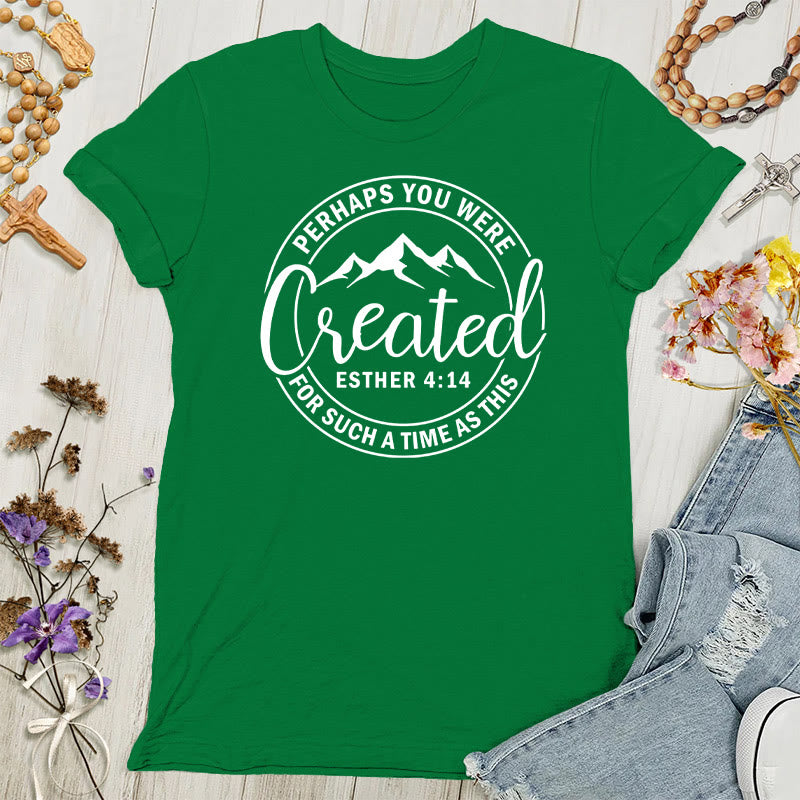 T-shirt « Peut-être as-tu été créé(e) » de Christianartworkshop - T-shirt femme sur le thème de la foi - Vert - 4XL - image 5