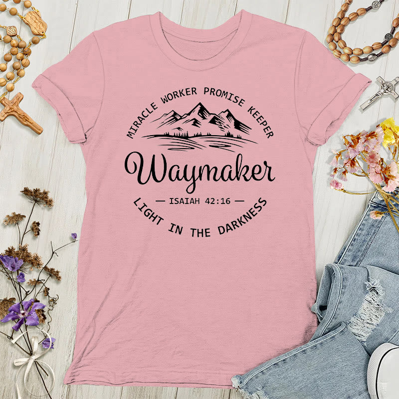 T-shirt inspirant pour femmes de Christianartworkshop Waymaker - Rose clair - 4XL - image 0
