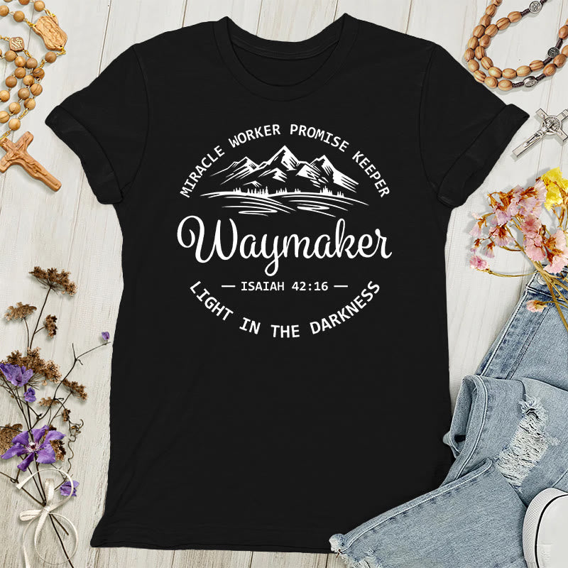 T-shirt inspirant pour femmes de Christianartworkshop Waymaker - Noir - 4XL - image 8