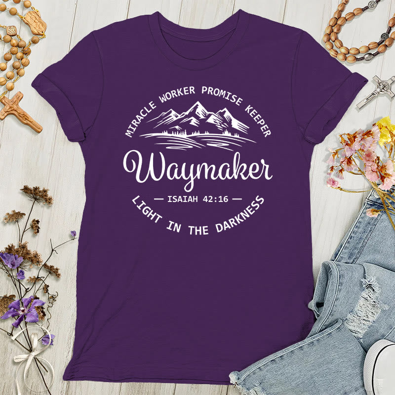 T-shirt inspirant pour femmes de Christianartworkshop Waymaker - Violet - 4XL - image 4