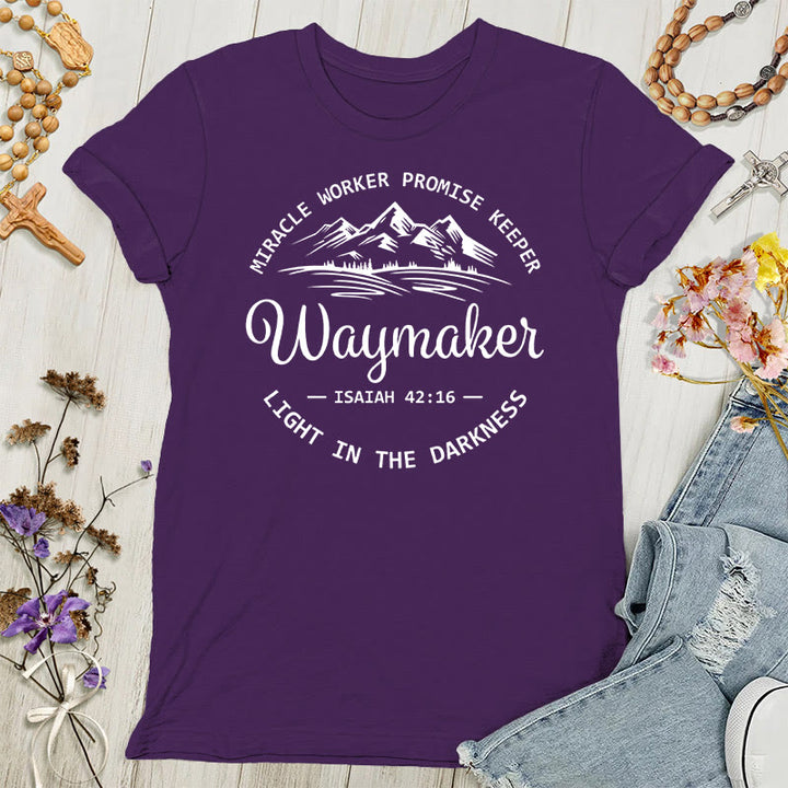 T-shirt inspirant pour femmes de Christianartworkshop Waymaker - Violet - 4XL - image 4