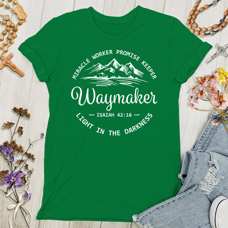 T-shirt inspirant pour femmes de Christianartworkshop Waymaker - Vert - 4XL - image 5