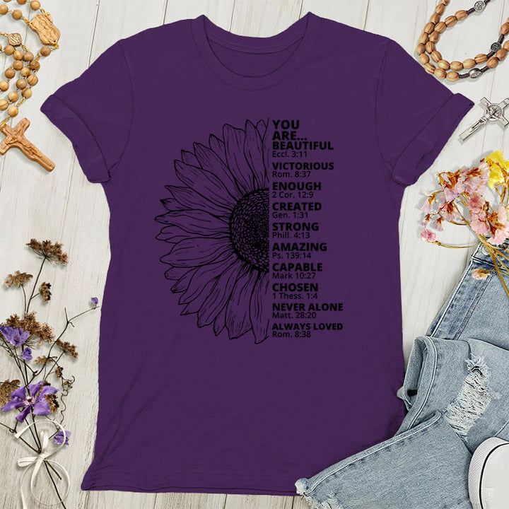 T-shirt femme Christianartworkshop Tournesol Reconnaissante Bénie - Violet - 4XL - image 2