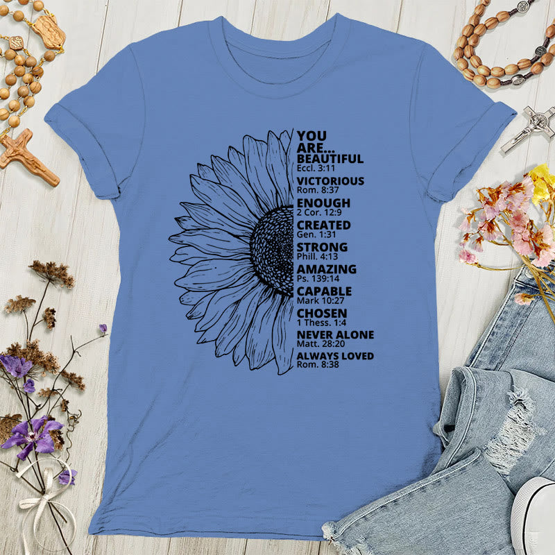 T-shirt femme Christianartworkshop Tournesol Reconnaissante Bénie - Bleu - 4XL - image 1