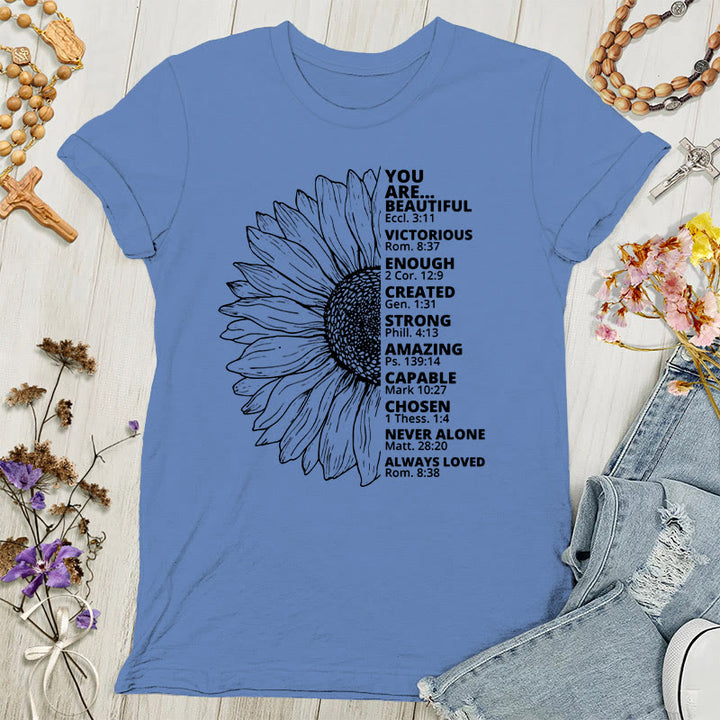 T-shirt femme Christianartworkshop Tournesol Reconnaissante Bénie - Bleu - 4XL - image 1