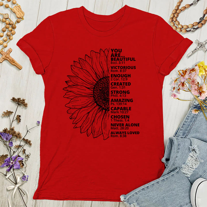 T-shirt femme Christianartworkshop Tournesol Reconnaissante Bénie - Rouge - 4XL - image 6