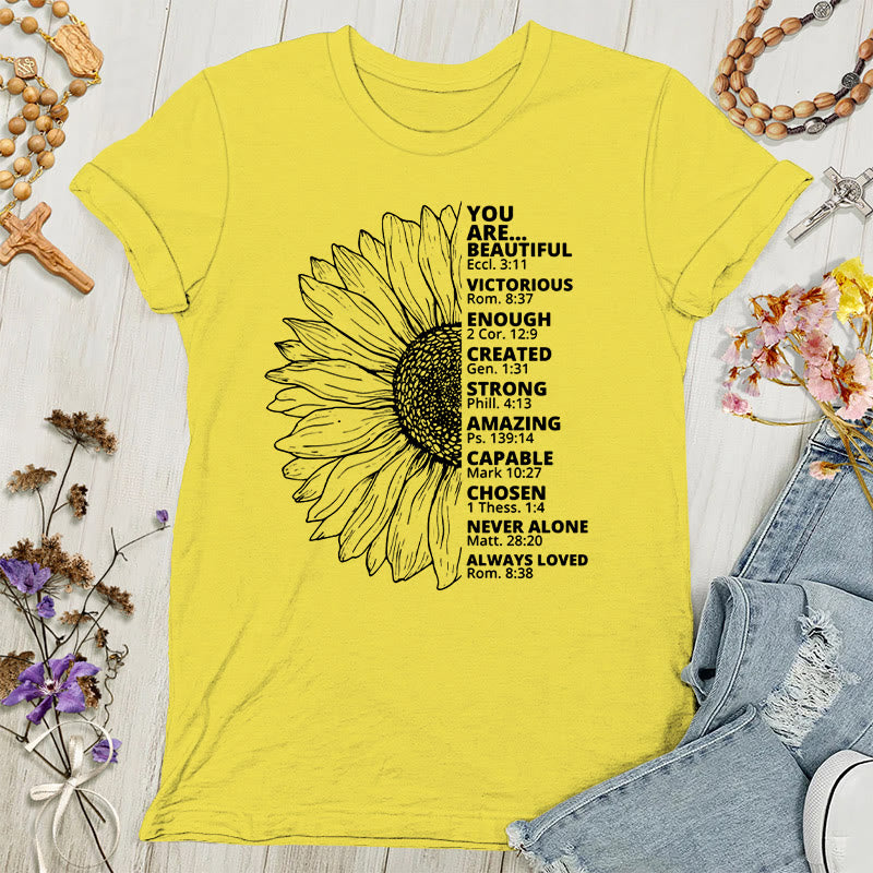T-shirt femme Christianartworkshop Tournesol Reconnaissante Bénie - Or - 4XL - image 0