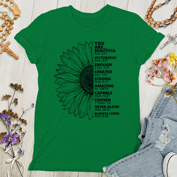 T-shirt femme Christianartworkshop Tournesol Reconnaissante Bénie - Vert - 4XL - image 3