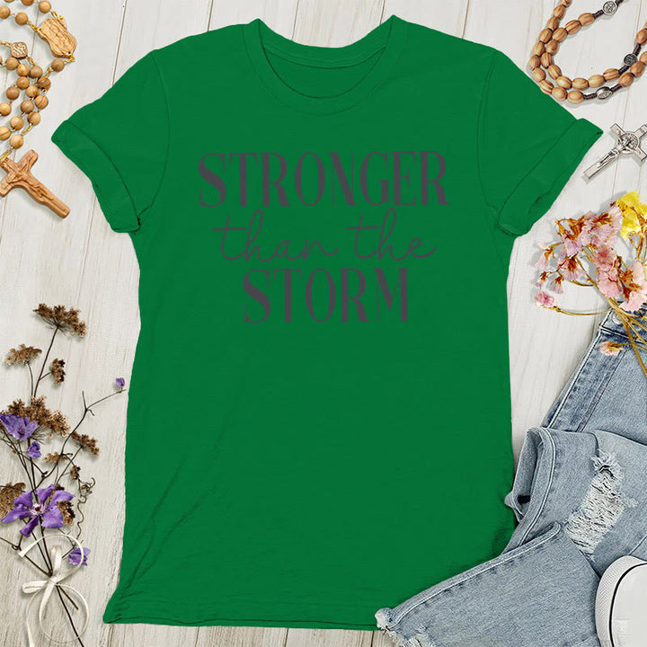 T-shirt pour femmes Christianartworkshop Storm Conqueror : Message inspirant - Vert - 4XL - image 6