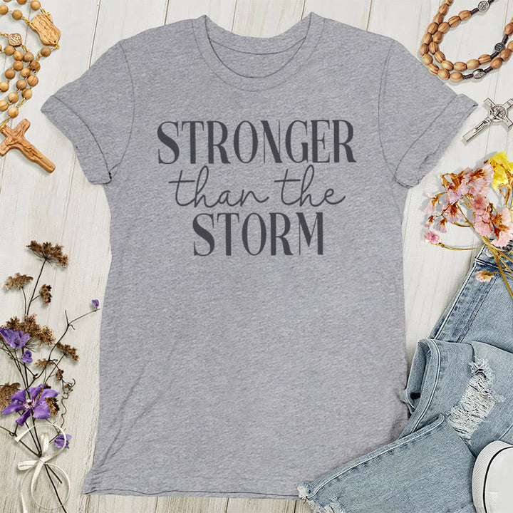 T-shirt pour femmes Christianartworkshop Storm Conqueror : Message inspirant - Gris - 4XL - image 1