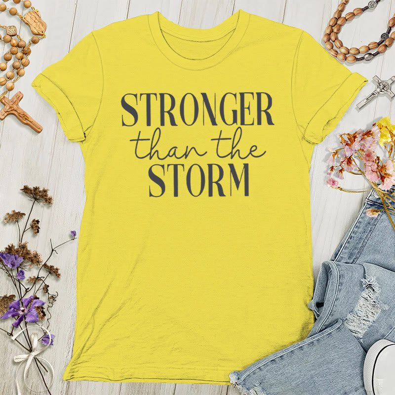 T-shirt pour femmes Christianartworkshop Storm Conqueror : Message inspirant - Jaune - 4XL - image 0