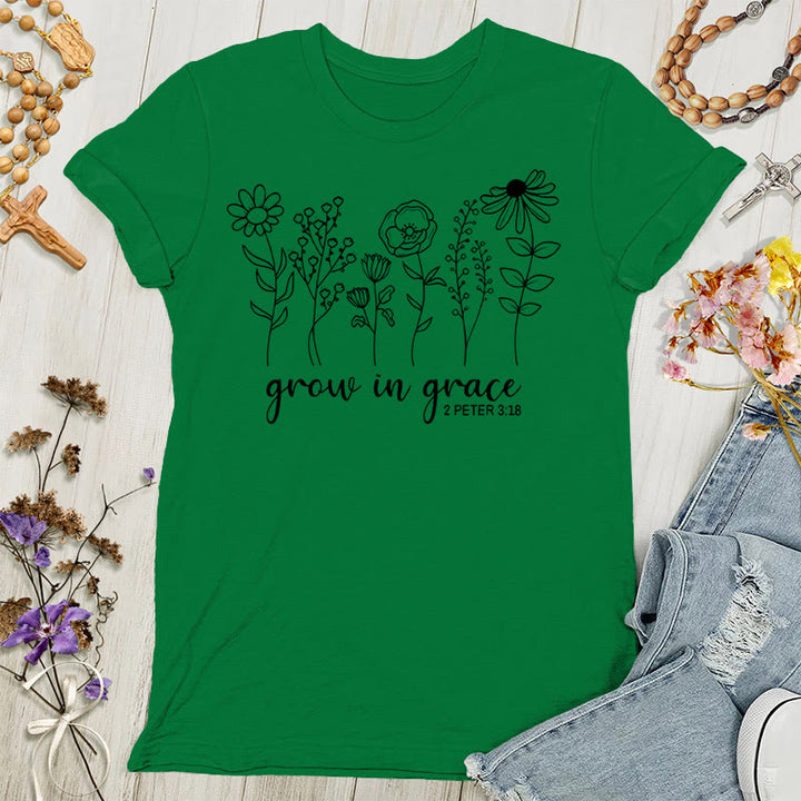 T-shirt femme Christianartworkshop « Grandir dans la grâce » 2 Pierre 3:18 - Vert - 4XL - image 5