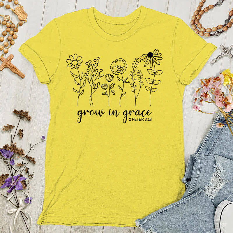 T-shirt femme Christianartworkshop « Grandir dans la grâce » 2 Pierre 3:18 - Or - 4XL - image 2