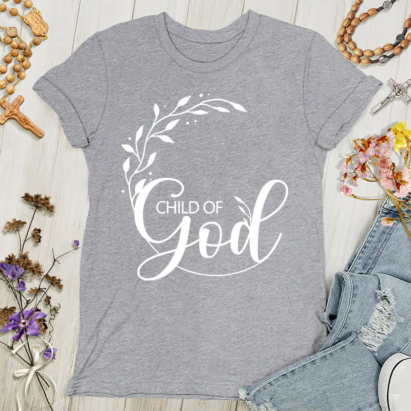 T-shirt adulte femme « Enfant de Dieu » de Christianartworkshop - Gris sport - 4XL - image 6
