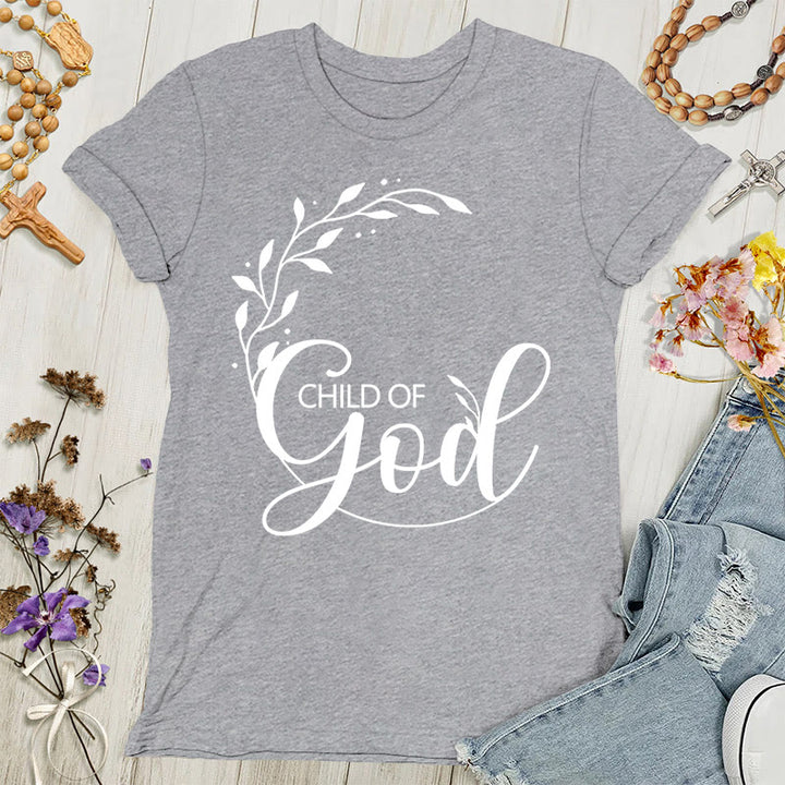 T-shirt adulte femme « Enfant de Dieu » de Christianartworkshop - Gris sport - 4XL - image 6
