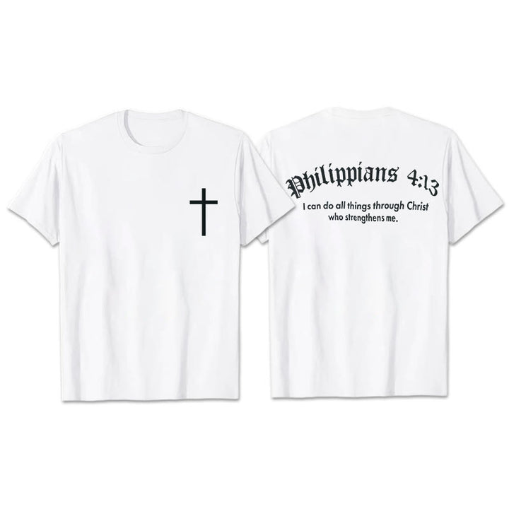 Atelier d'art chrétien Philippiens 4:13 « Je peux tout faire » T-shirt Force - Blanc - 2XL - image 4