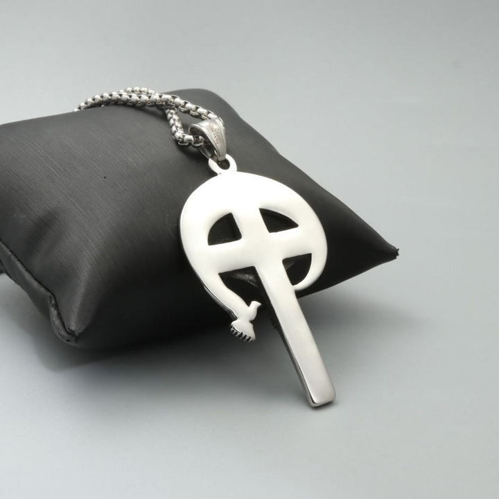 Christianartworkshop Crucifix sacré antique de style rétro avec colombe du Saint-Esprit et Veni Creator Spiritus - image 2