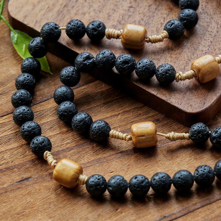 Christianartworkshop FOI PRIÉE : Chapelet fait main en pierre volcanique naturelle et durable avec carte cadeau - image 10