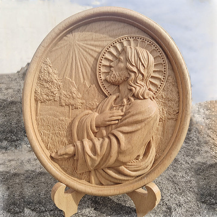 Christianartworkshop Ornement de jardin inspiré par la foi, représentant le Sacré-Cœur de Jésus, symbole de prière - Jésus - image 0