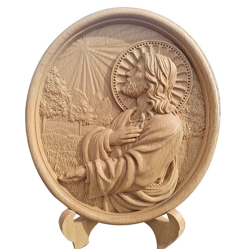 Christianartworkshop Ornement de jardin inspiré par la foi, représentant le Sacré-Cœur de Jésus, symbole de prière - image 4