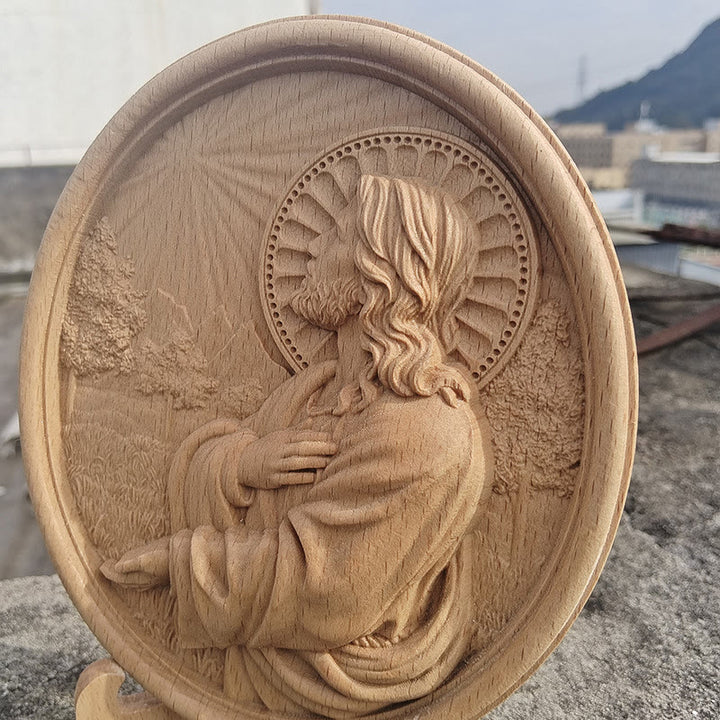 Christianartworkshop Ornement de jardin inspiré par la foi, représentant le Sacré-Cœur de Jésus, symbole de prière - image 1