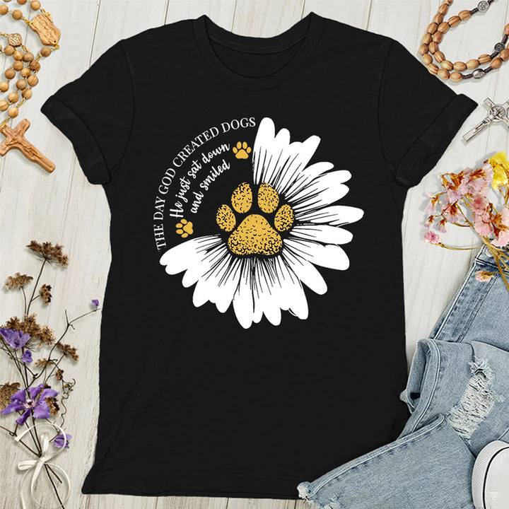 T-shirt femme Christianartworkshop « Le jour où Dieu créa les chiens » - Noir - 4XL - image 6