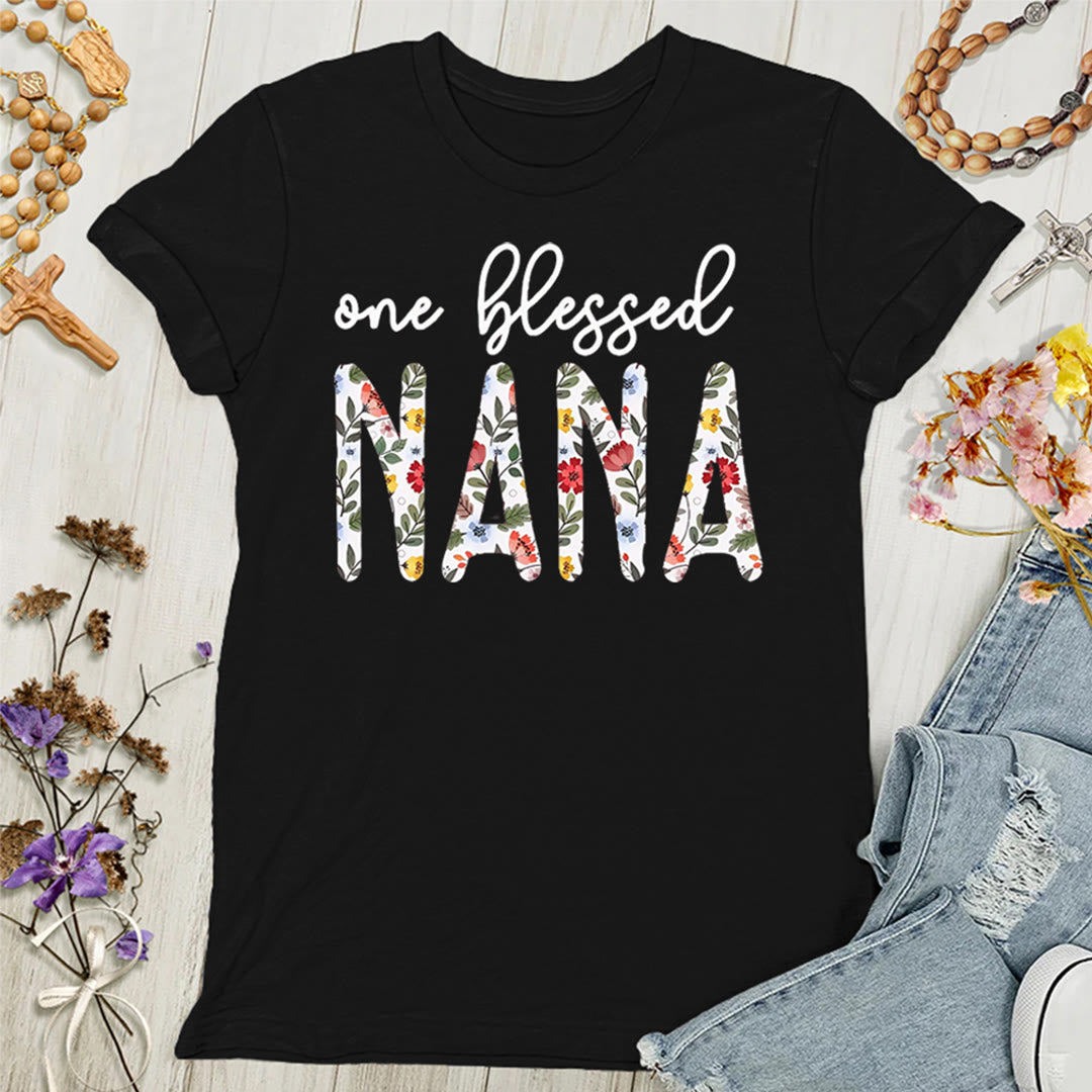T-shirt pour femmes Christianartworkshop « Une grand-mère bénie » - Noir - 4XL - image 0