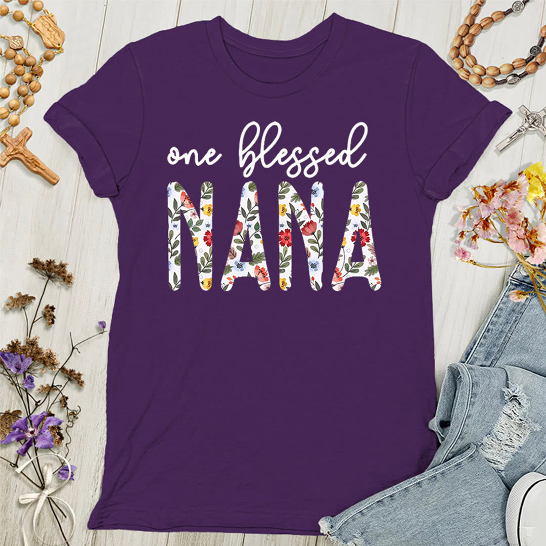 T-shirt pour femmes Christianartworkshop « Une grand-mère bénie » - Violet - 4XL - image 5