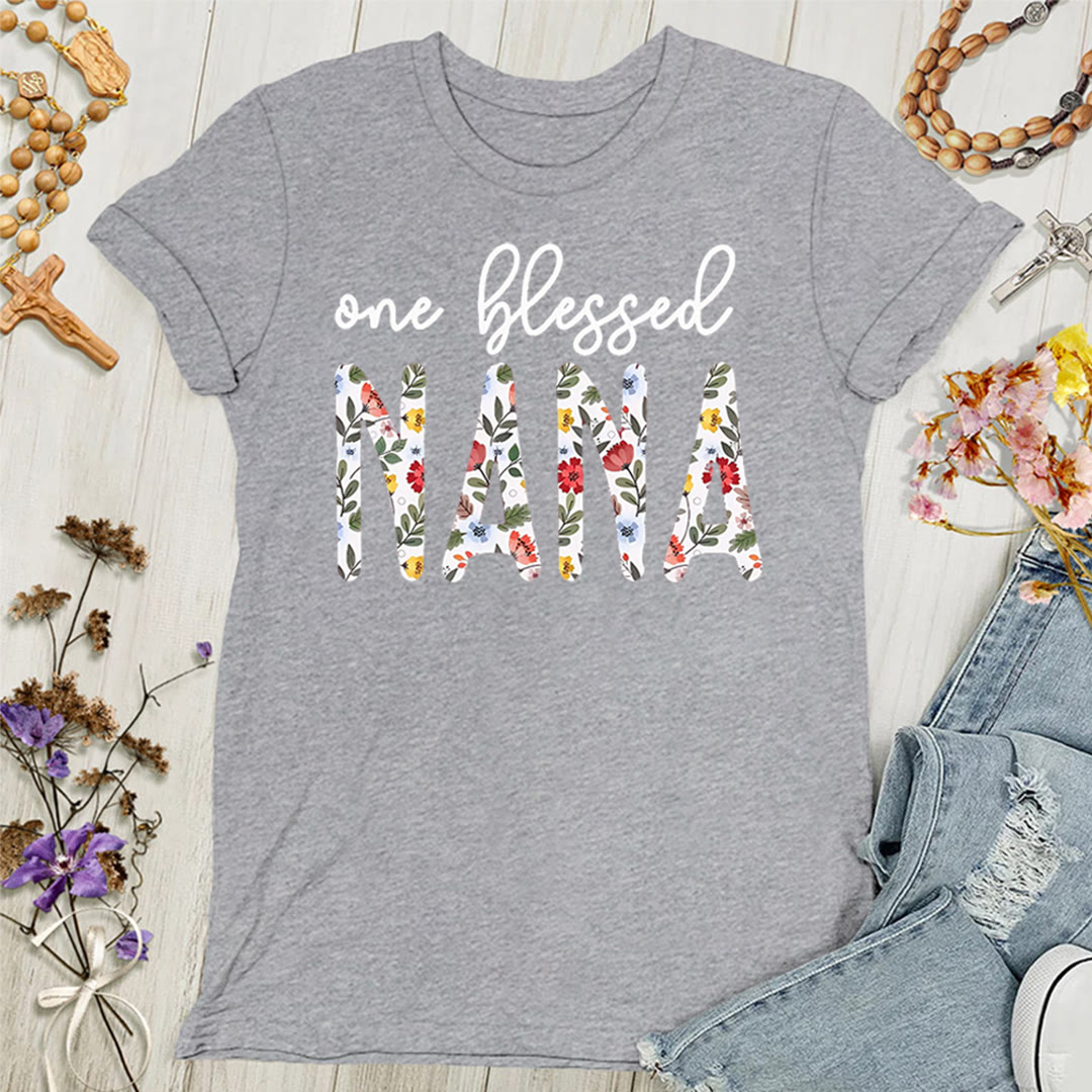 T-shirt pour femmes Christianartworkshop « Une grand-mère bénie » - Gris - 4XL - image 2