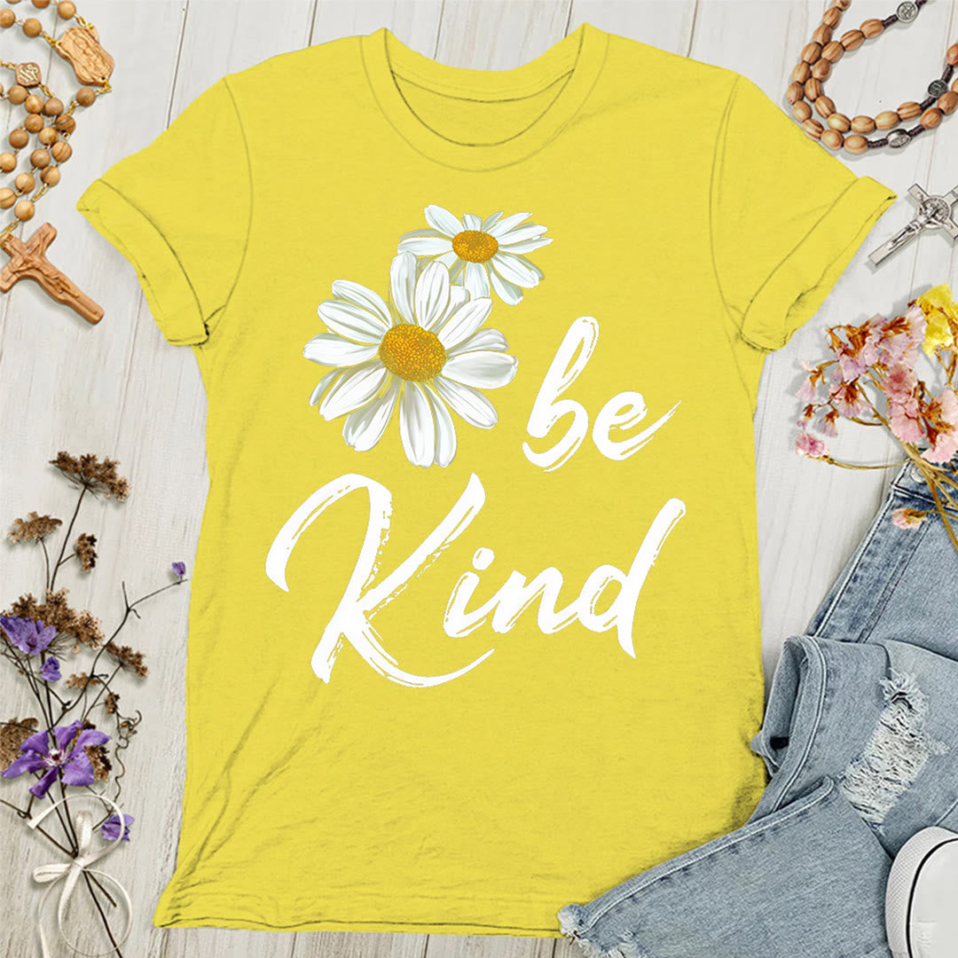 Christianartworkshop T-shirt femme Be Kind Daisy : Partager la grâce de Dieu avec bienveillance - Jaune - 4XL - image 0