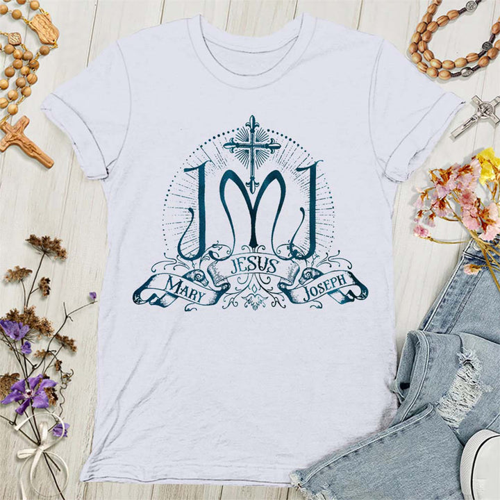T-shirt femme Christianartworkshop Jésus Marie Joseph Sainte Famille - Blanc - 4XL - image 2