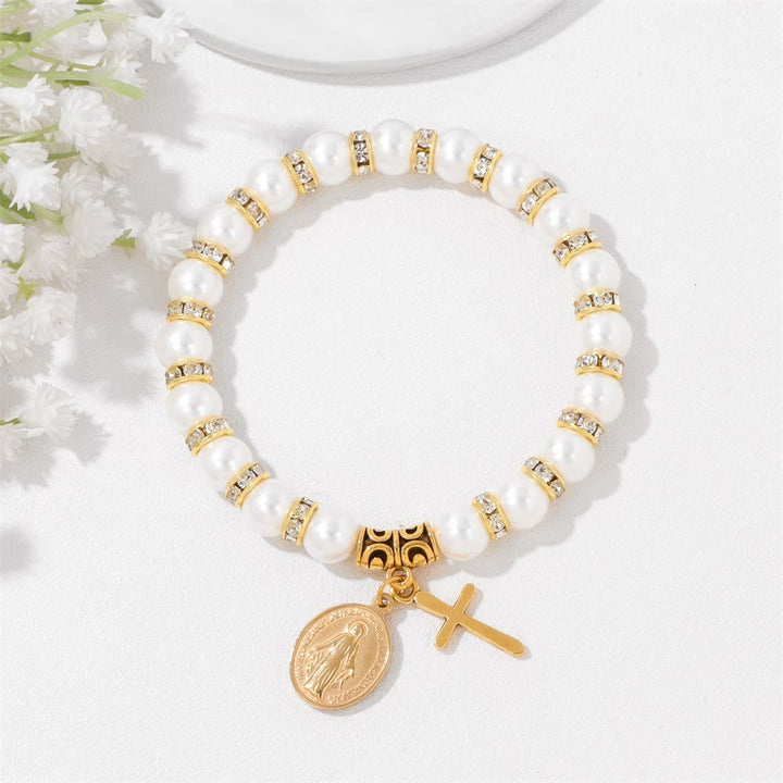 Christianartworkshop FOI PRIÉE : Bracelet blanc élégant avec médaille miraculeuse et carte verset biblique - image 7