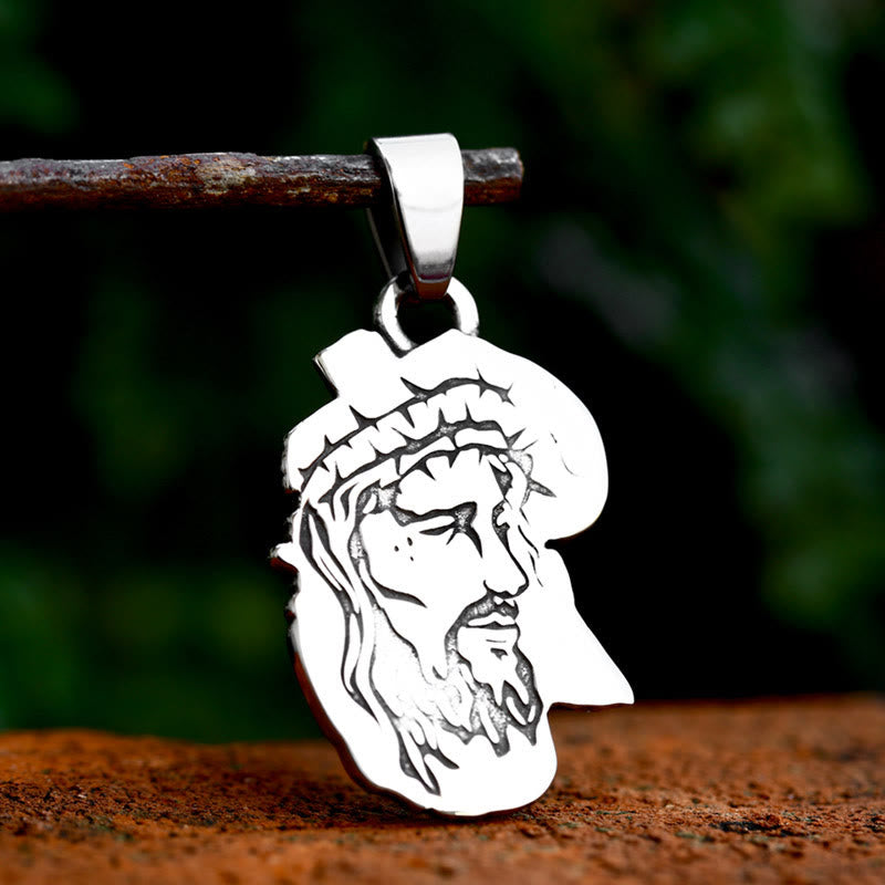 Christianartworkshop Collier pendentif croix classique représentant Jésus couronné d'épines : L'âme rencontre la bénédiction - image 2