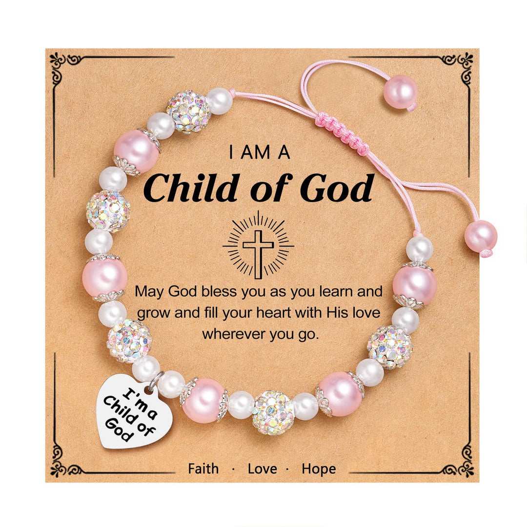 Christianartworkshop FOI PRIÈRE : Bracelet gravé Enfant de Dieu avec carte de foi pour femmes et hommes - Enfant de Dieu - Femmes - image 0