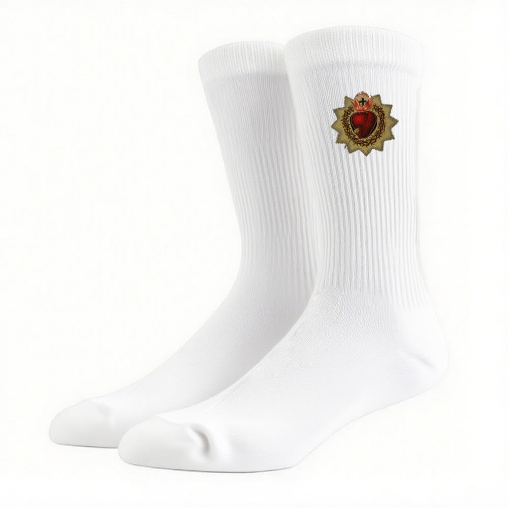Christianartworkshop Chaussettes montantes Amour Divin Sacré-Cœur de Jésus : Marchez dans la dévotion - image 9