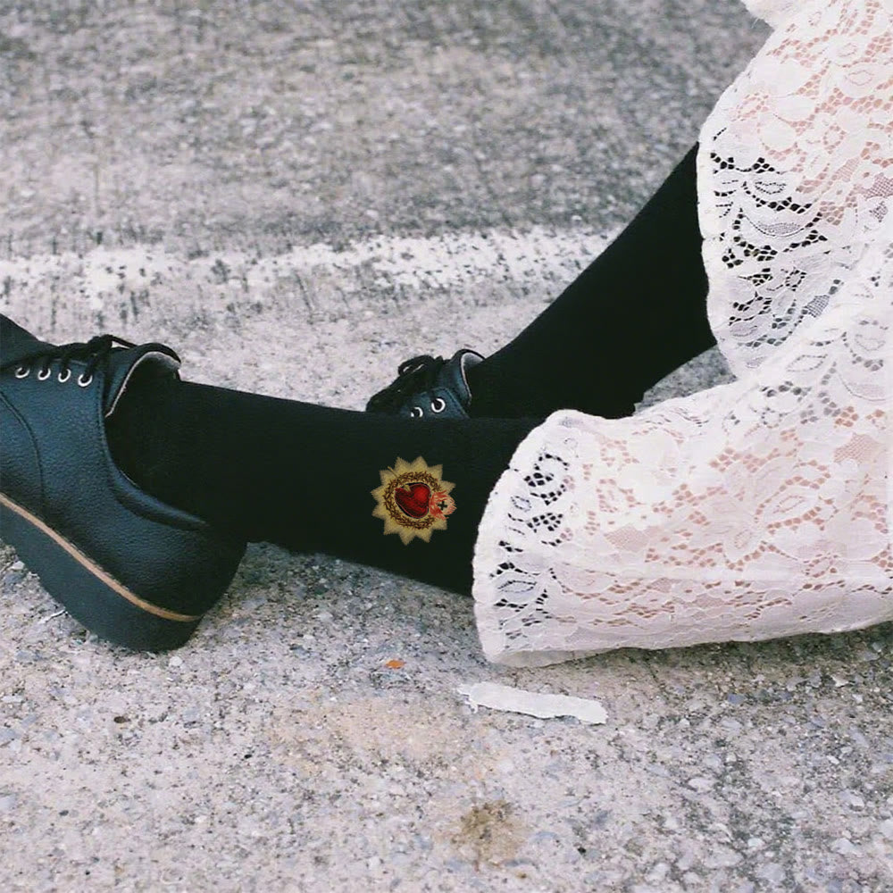 Christianartworkshop Chaussettes montantes Amour Divin Sacré-Cœur de Jésus : Marchez dans la dévotion - image 4