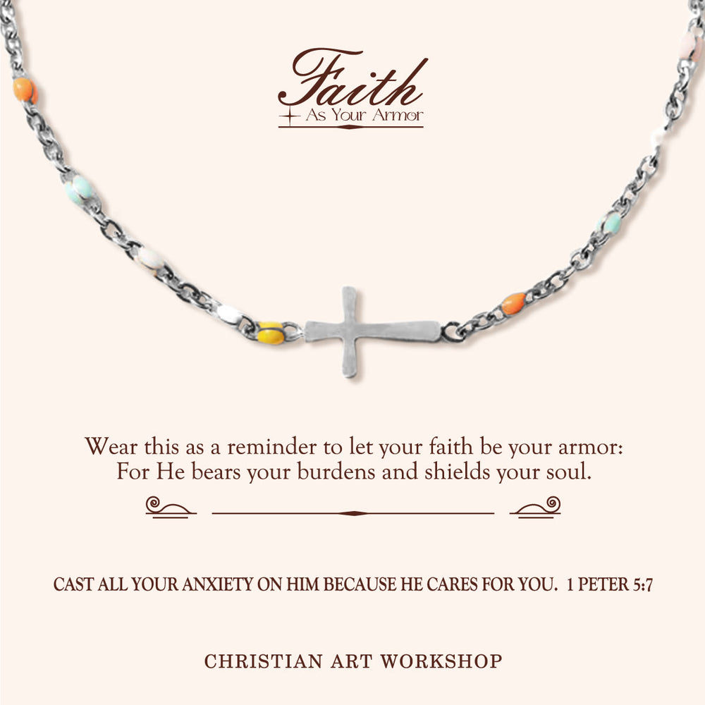 Christianartworkshop LA FOI COMME ARMURE : Bracelet croix minimaliste et délicat - LA FOI COMME ARMURE - Argent - image 1