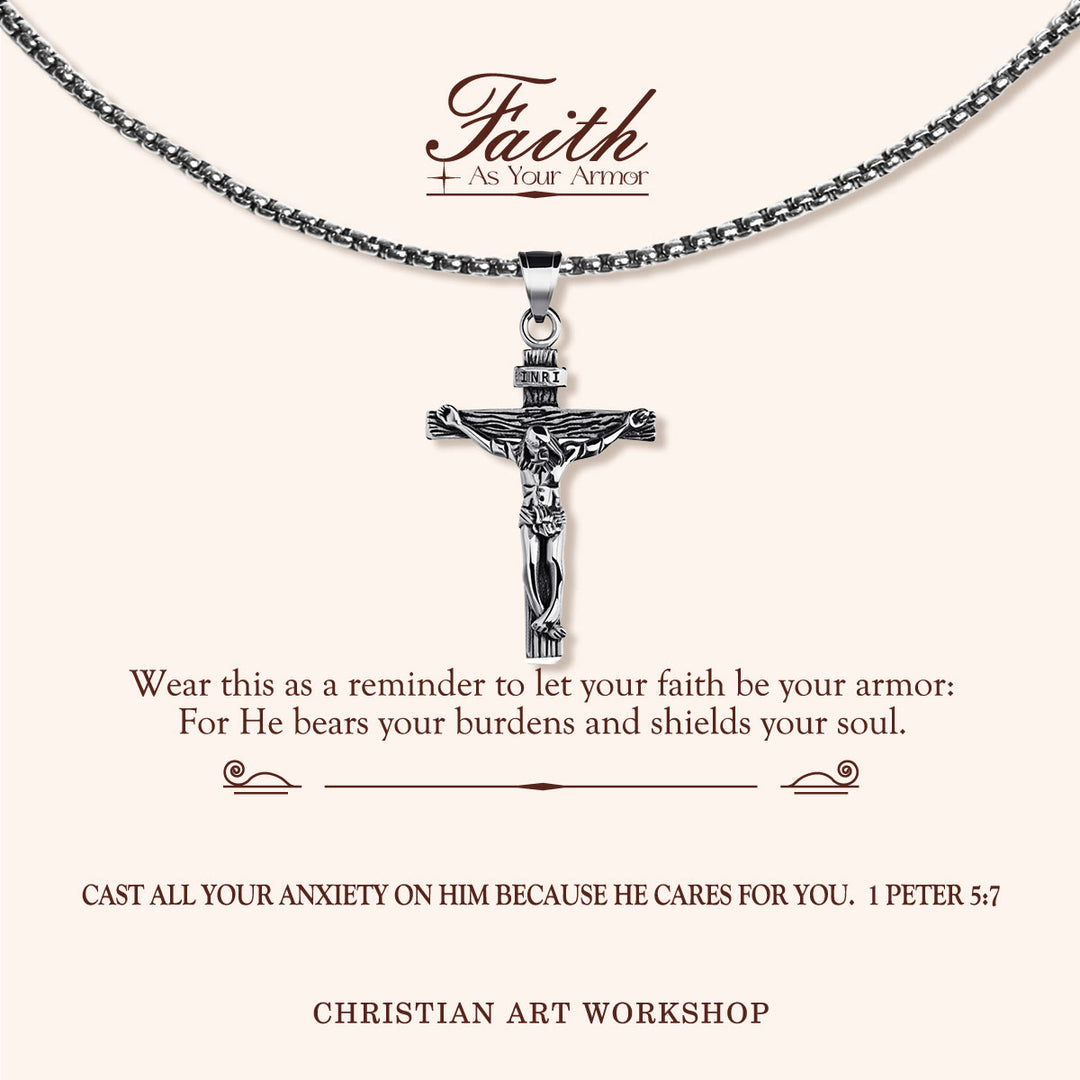 Christianartworkshop LA FOI COMME ARMURE : Collier pendentif crucifix - LA FOI COMME ARMURE-3 - image 2