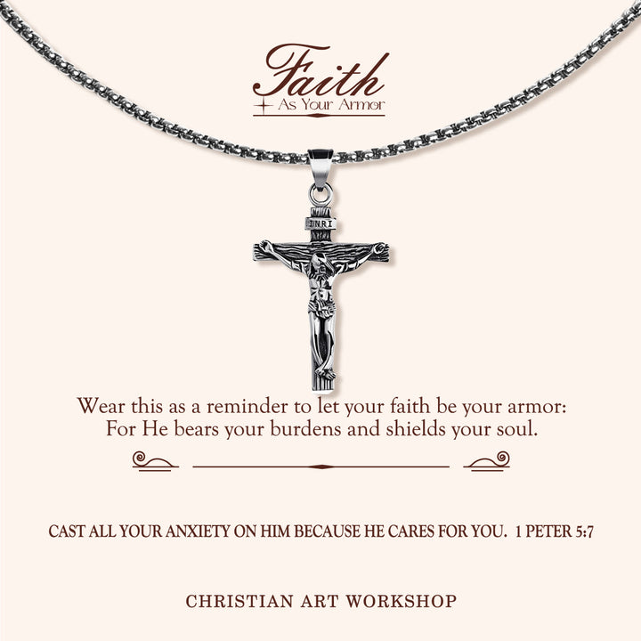 Christianartworkshop LA FOI COMME ARMURE : Collier pendentif crucifix - LA FOI COMME ARMURE-3 - image 2
