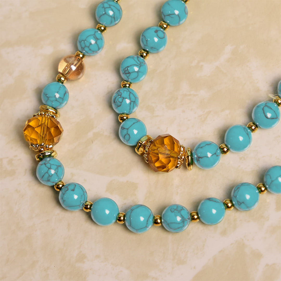Christianartworkshop FOI PRIÉE : Chapelet artisanal en turquoise et alliage d'or avec carte cadeau - image 8