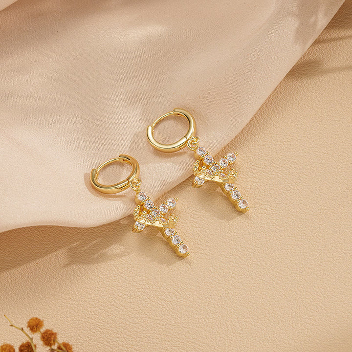 Christianartworkshop Collier et boucles d'oreilles croix « Couronnée dans la foi » modernes - image 14