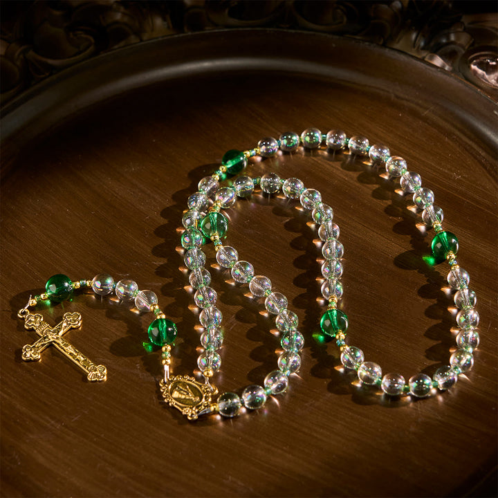 Christianartworkshop Chapelet élégant, blanc et vert, avec Notre-Dame de Guadalupe - image 2