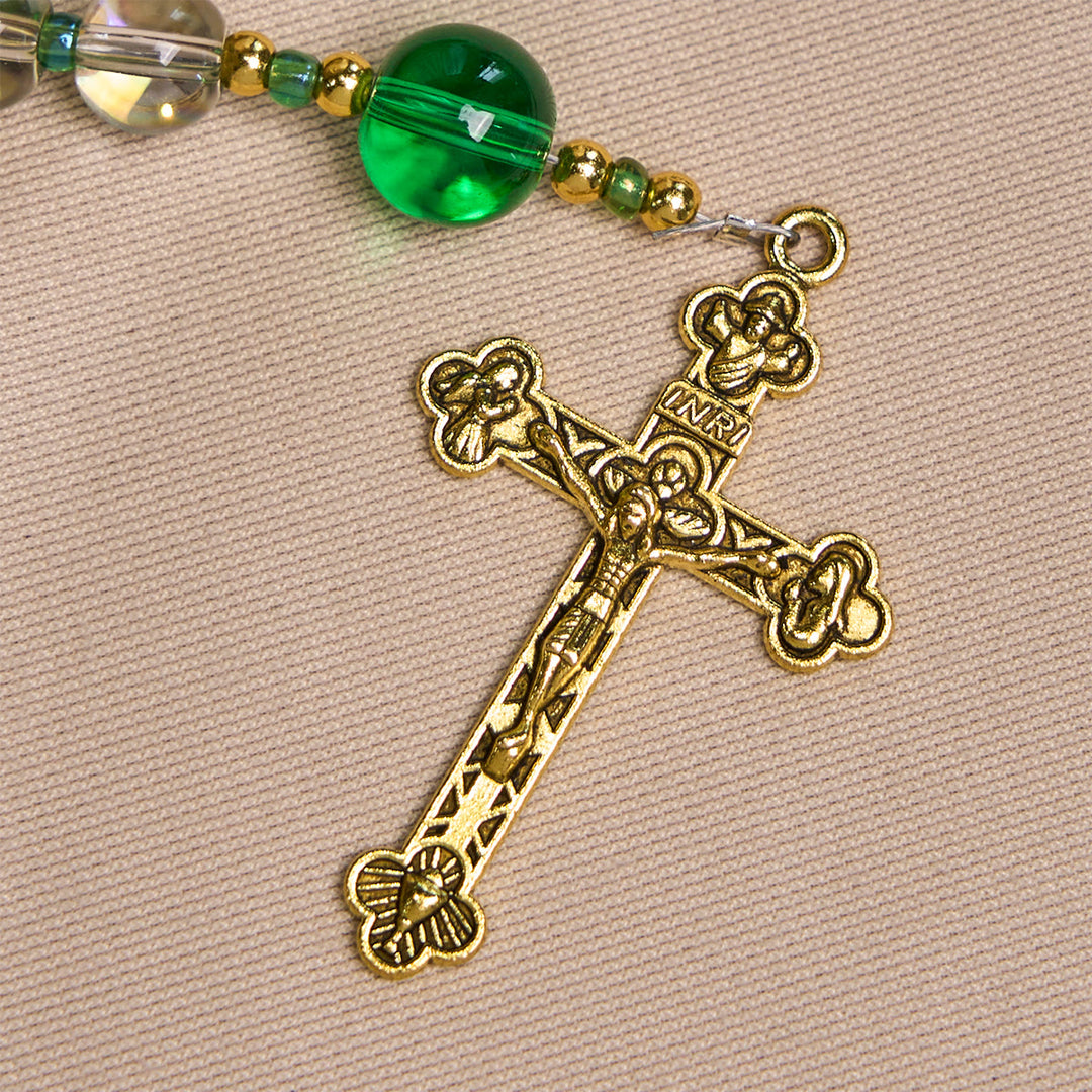 Christianartworkshop Chapelet élégant, blanc et vert, avec Notre-Dame de Guadalupe - image 7
