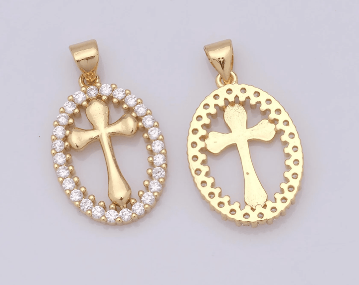 Christianartworkshop Collier croix ovale élégant avec halo de cristal : un précieux cadeau de foi - image 5