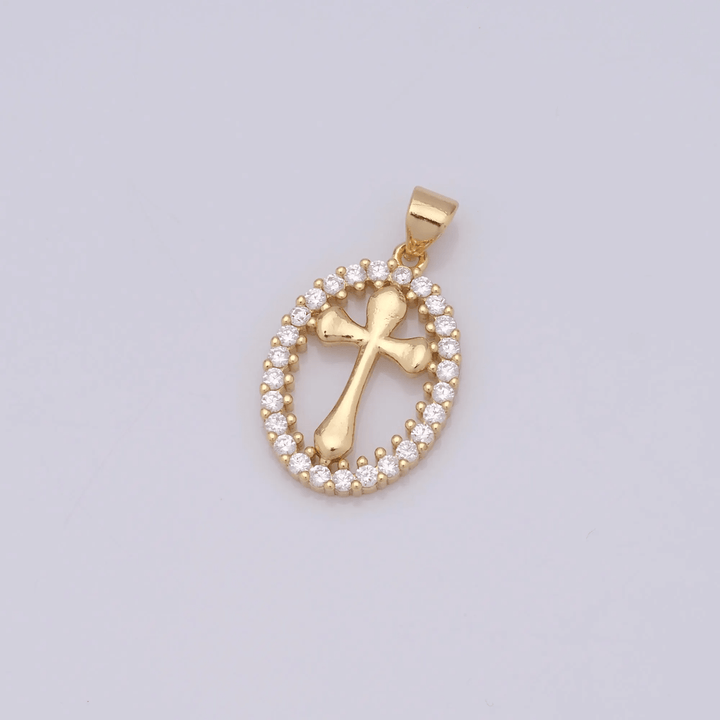Christianartworkshop Collier croix ovale élégant avec halo de cristal : un précieux cadeau de foi - image 4