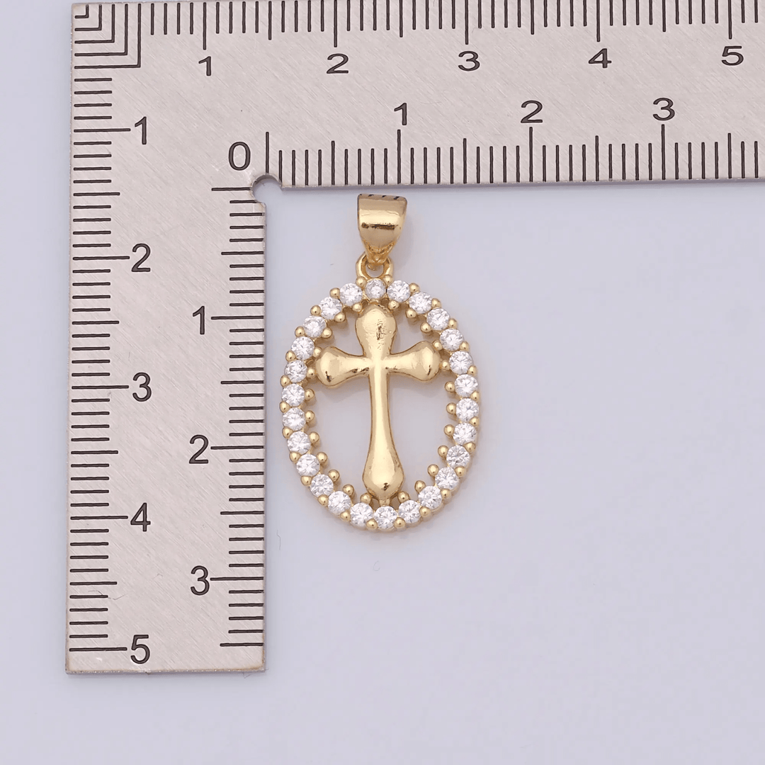 Christianartworkshop Collier croix ovale élégant avec halo de cristal : un précieux cadeau de foi - image 6