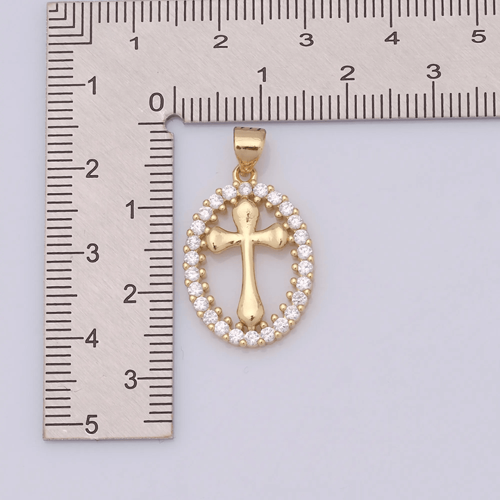 Christianartworkshop Collier croix ovale élégant avec halo de cristal : un précieux cadeau de foi - image 6