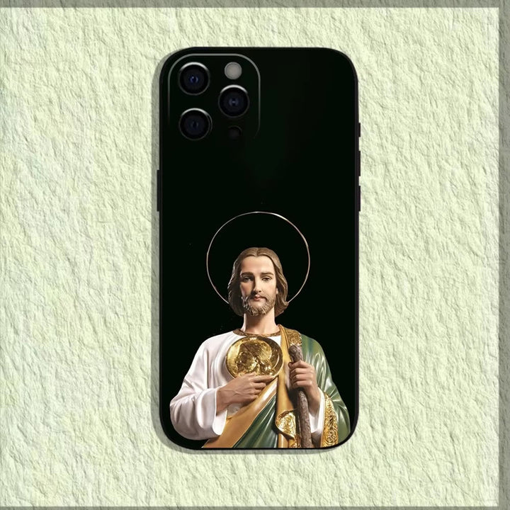 Christianartworkshop Coque de téléphone à l'effigie du Saint Jésus : un symbole de foi et de protection - Saint classique - 15 ans et plus - image 1
